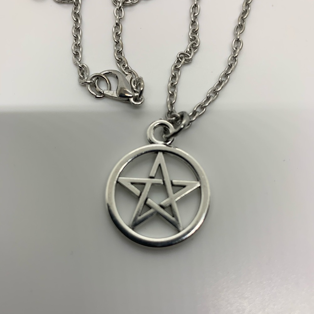 Pentagram pendant with chain by pagan woman co
